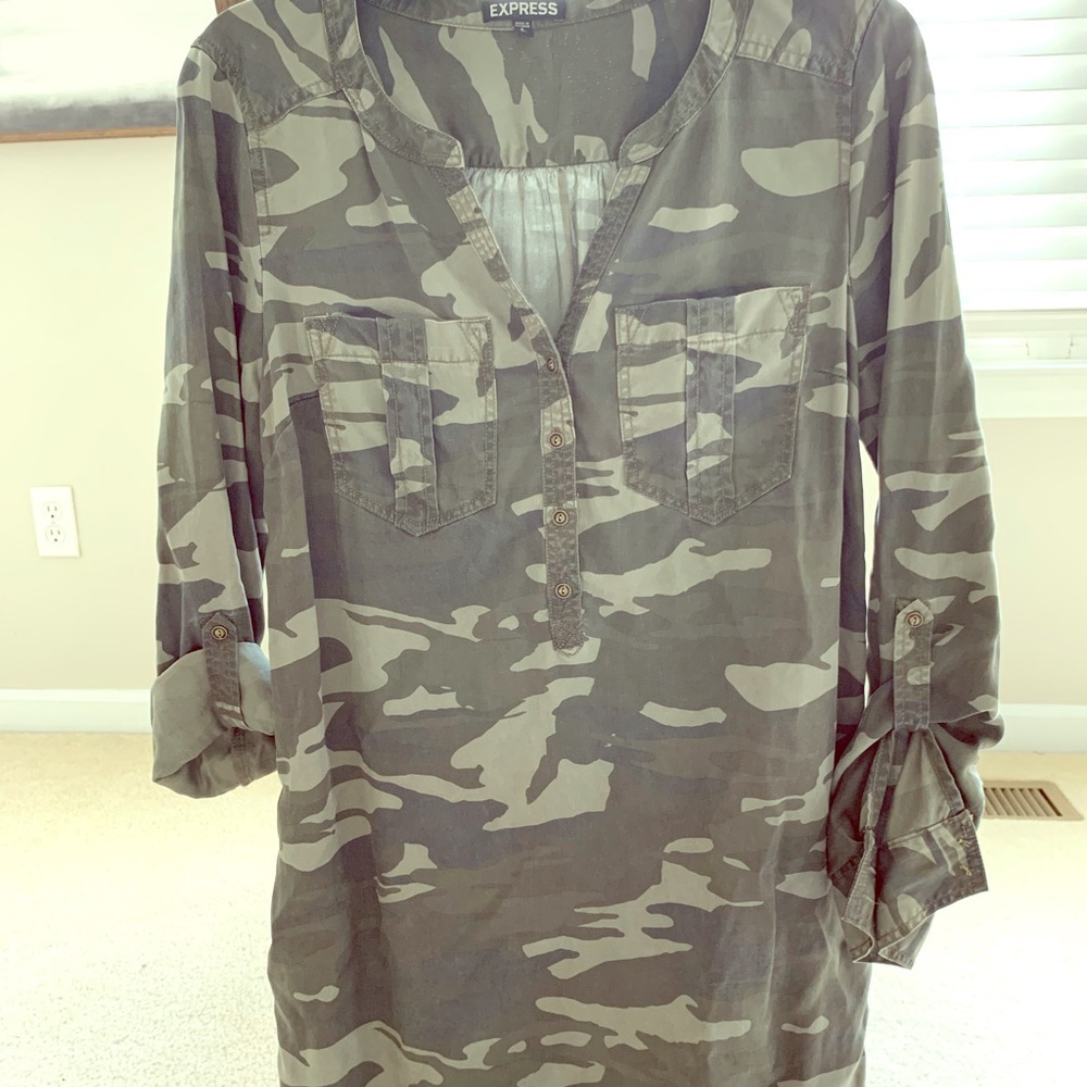 Express camo mini dress
